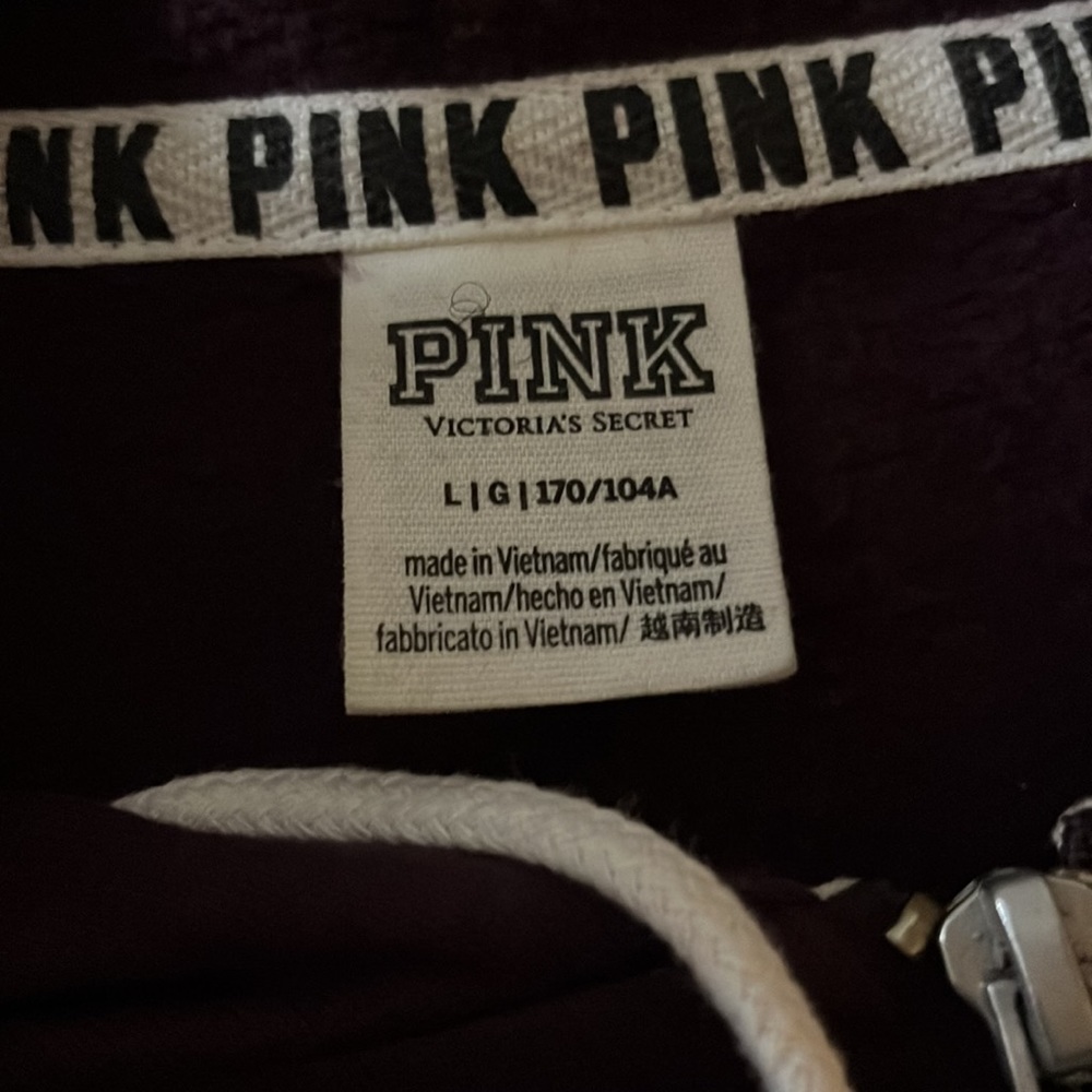 Purple, Size L, PINK zip-up hoodie. - Picture 3 of 4